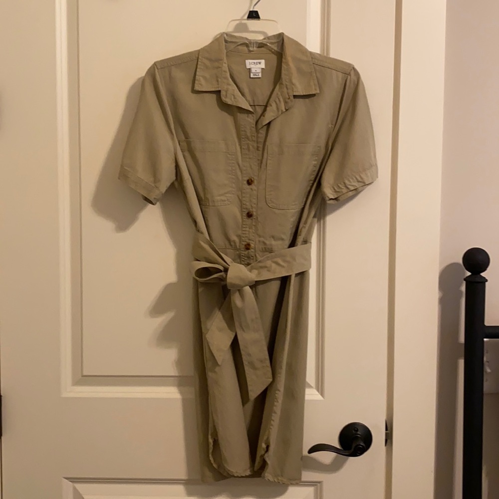 J Crew Belted Shirt Dress